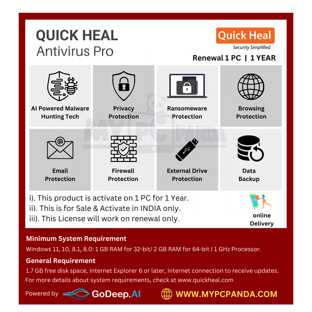 1707910364.Quick Heal Antivirus Pro 1 User 1 Year renewal price-my pc panda